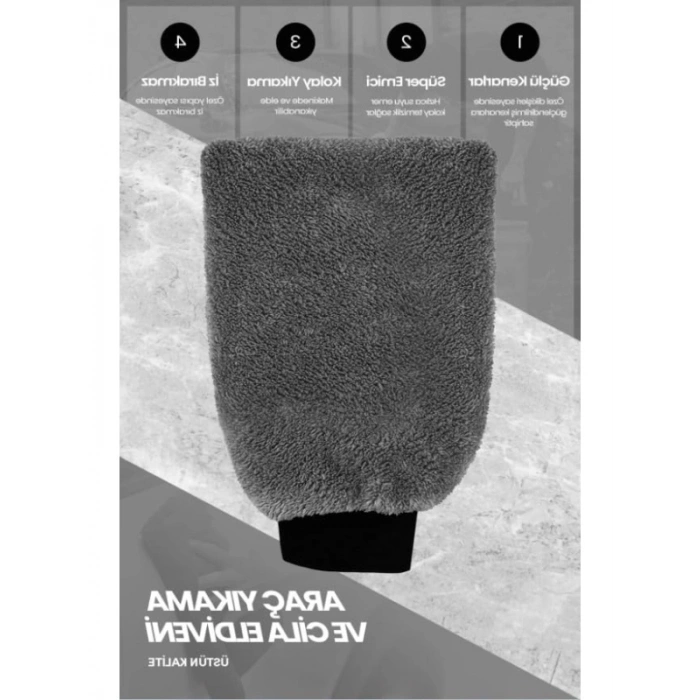 Ultra Kalın Mikrofiber Oto Kurulama Havlusu - Orta Boy Gri