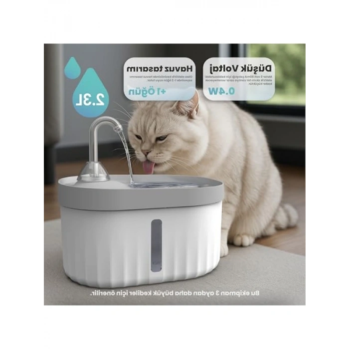 Ultra Sessiz Otomatik Kedi Su Pınarı 2,3 Lt