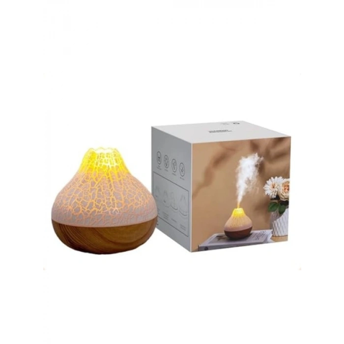 Ultrasonik Hava Nemlendirici - 7 Renk LED Işıklı Aromaterapi ve Volkanik Tasarım