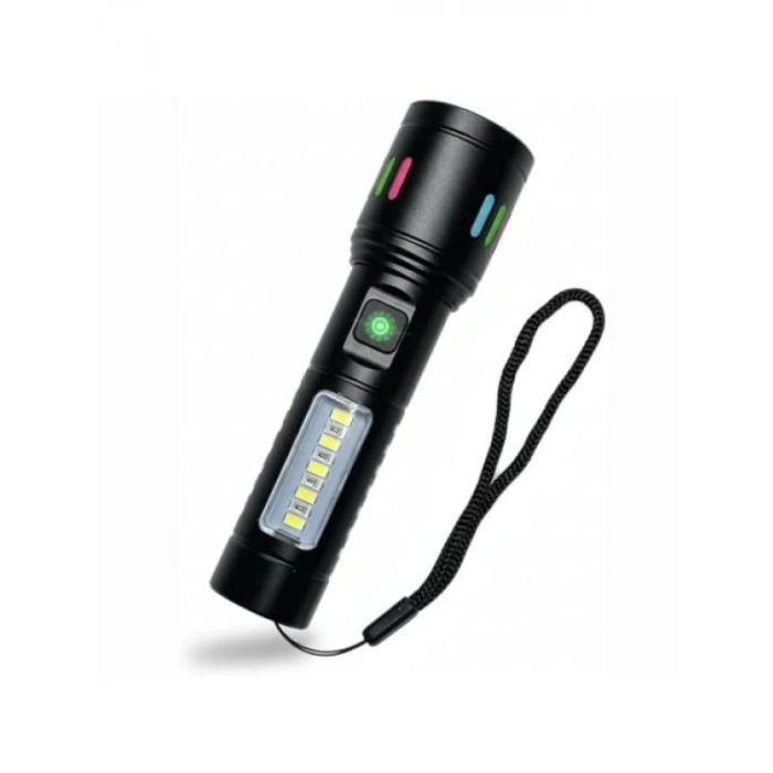 USB Şarjlı Ultra Güçlü LED El Feneri - 5 Modlu Aydınlatma