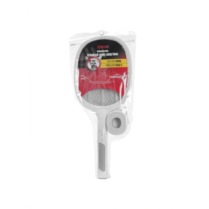 UV Işıklı Şarjlı Sinek Raketi - 1200mAh, 3000V Çıkış
