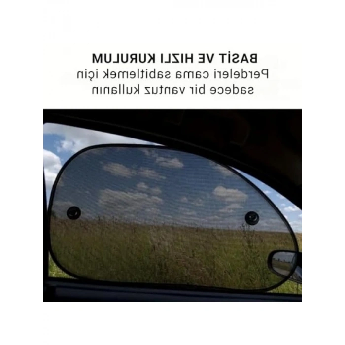 UV Korumalı 2 Adet Araç Yan Cam Güneşlik Sineklik 65x38 cm