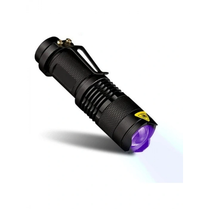 UV Mor Işık El Feneri - 600 Lümens - Zoom Özellikli