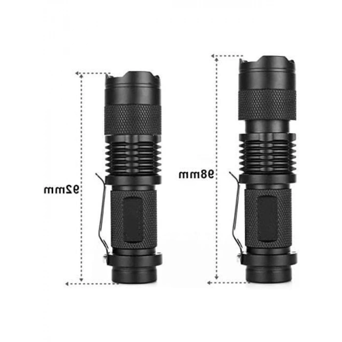 UV Mor Işık El Feneri - 600 Lümens - Zoom Özellikli