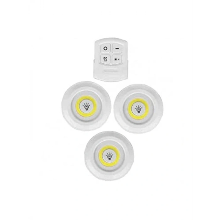 Uzaktan Kumandalı 3lü Led Spot Lamba - Beyaz Işık