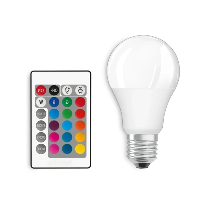 Uzaktan Kumandalı 9W RGB LED Ampul - Çoklu Renk Modları