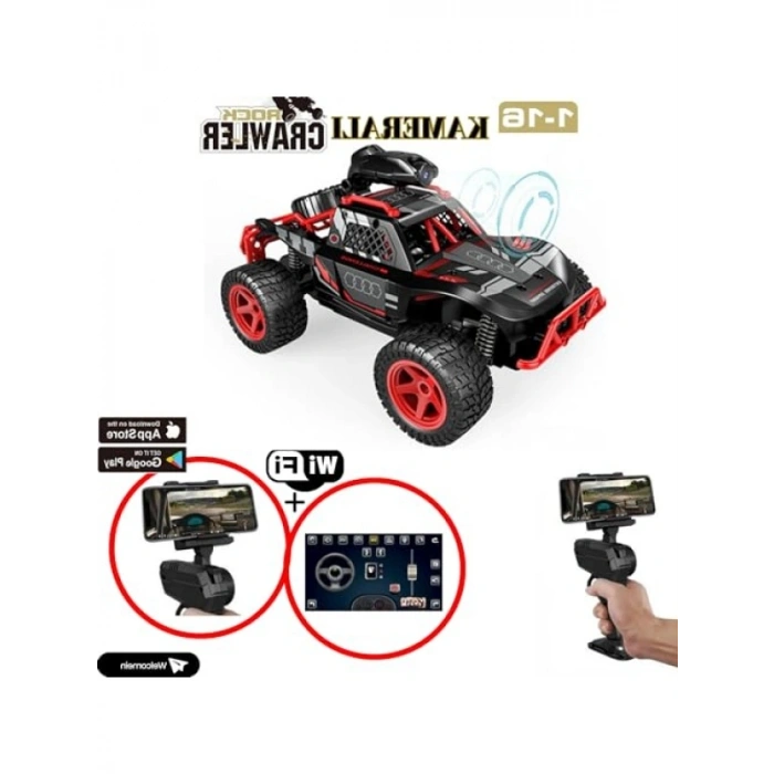 Uzaktan Kumandalı Offroad Araba - 1:16 Ölçekli Wifi Kameralı Araç