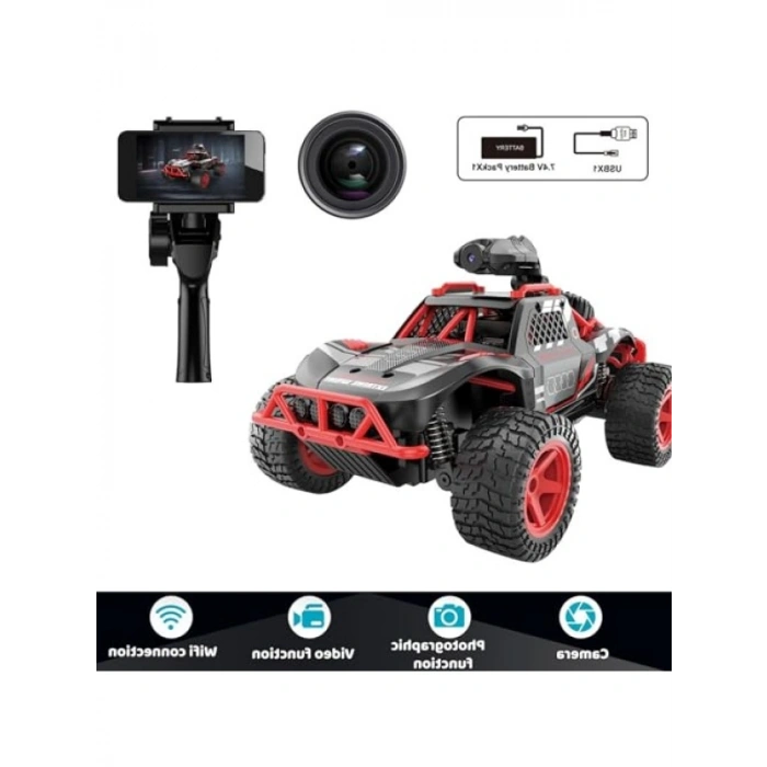 Uzaktan Kumandalı Offroad Araba - 1:16 Ölçekli Wifi Kameralı Araç