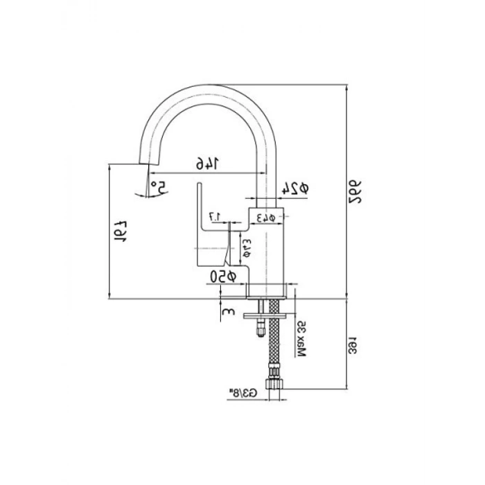Uzun Çıkış Ucuna Sahip Lavabo Bataryası