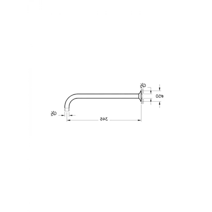 Uzun Krom Duş Başlığı Dirseği - 346 mm