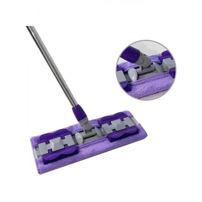 Uzun Süreli Kullanım için Teleskopik Saplı, 360 Derece Dönebilir Mandallı Mikrofiber Mop