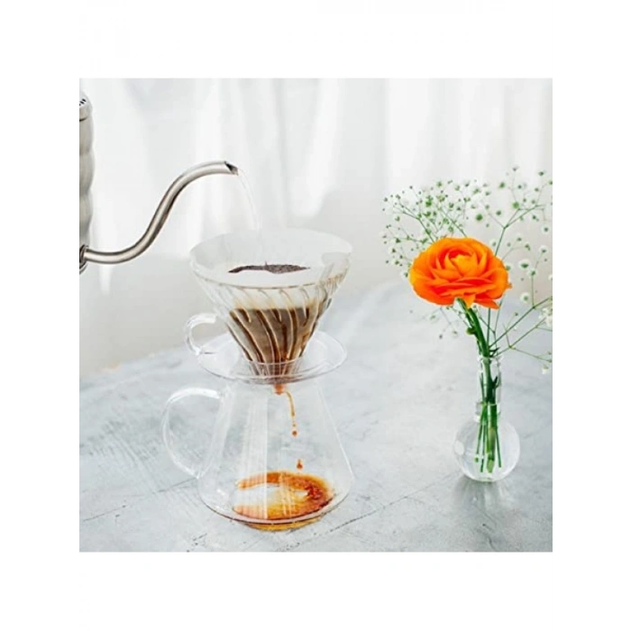 V60 02 Cam Demleme Seti - Filtre Kâğıdı ve Ölçü Kaşığı ile