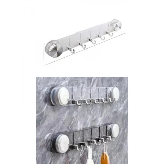 Vakumlu ve Yapışkanlı Mutfak-Banyo Askılığı, 40 cm