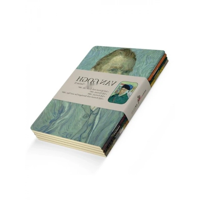 Van Gogh Temalı 4lü Çizgisiz Defter Seti, Esnek Kapak