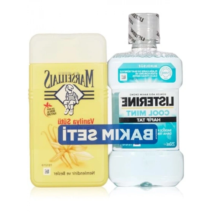 Vanilya Sütü Duş Jeli (250 ml) + Ferahlatıcı Cool Mint Ağız Gargarası (250 ml)