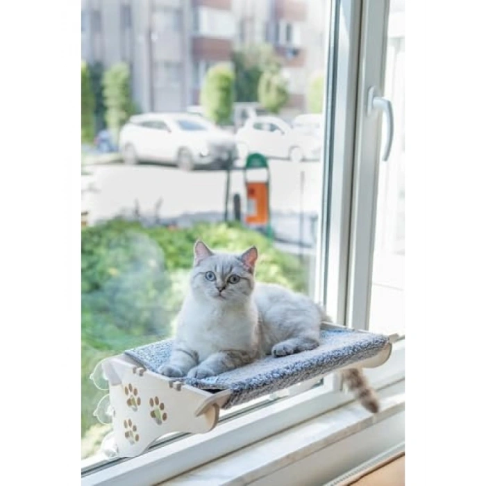 Vantuzlu Gri Kedi Yatağı, X-Large