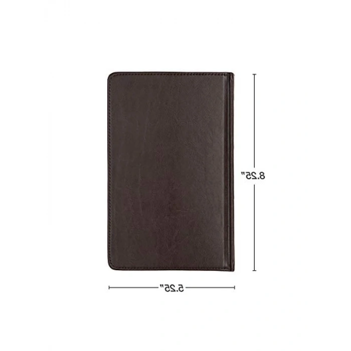 Vintage Ciltli Defter, 200 Sayfa Çizgili, Kahverengi, 13,25 x 20,25 cm