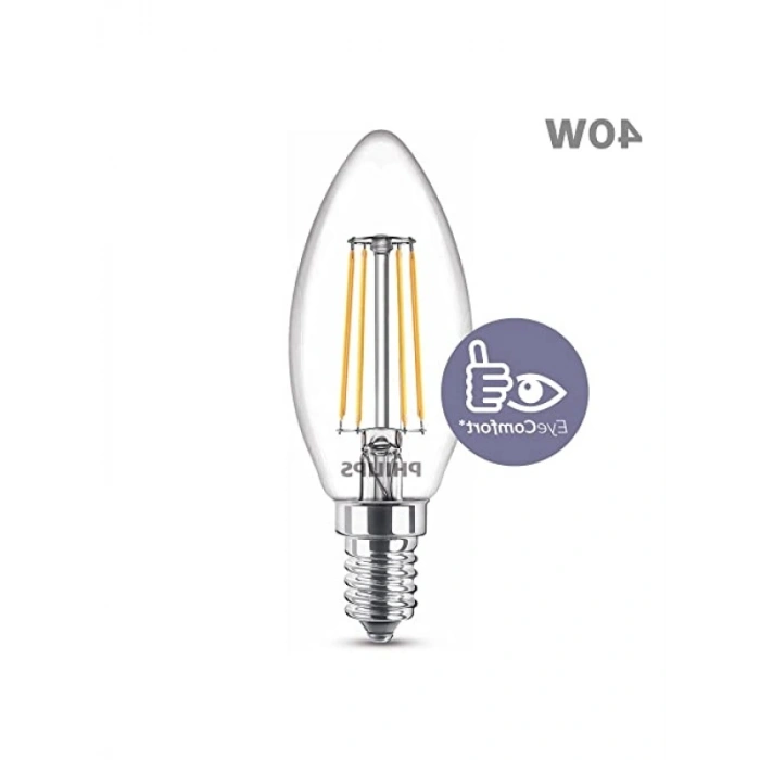 Vintage Tasarımlı 40W LED Mum Filament Ampul, 2700K Sarı Işık