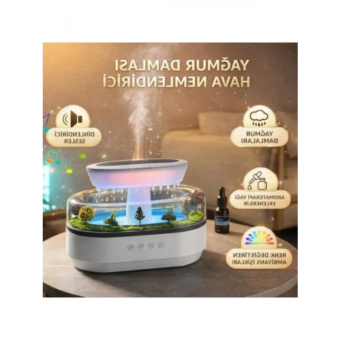 Yağmur Damlası Efektli Hava Nemlendirici ve Aroma Difüzör