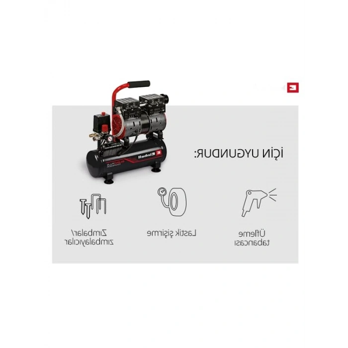 Yağsız Sessiz Kompresör - 6 L Hava Tankı ile 8 Bar Basınç
