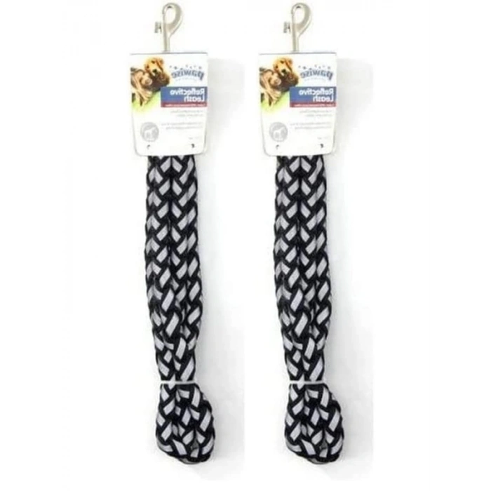 Yansıtıcı Köpek Tasması S 10mm x 120cm Siyah 2li Paket