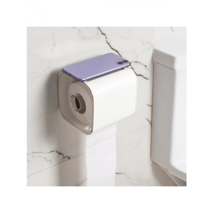 Yapışkanlı Banyo Tuvalet Kağıtlığı, Beyaz