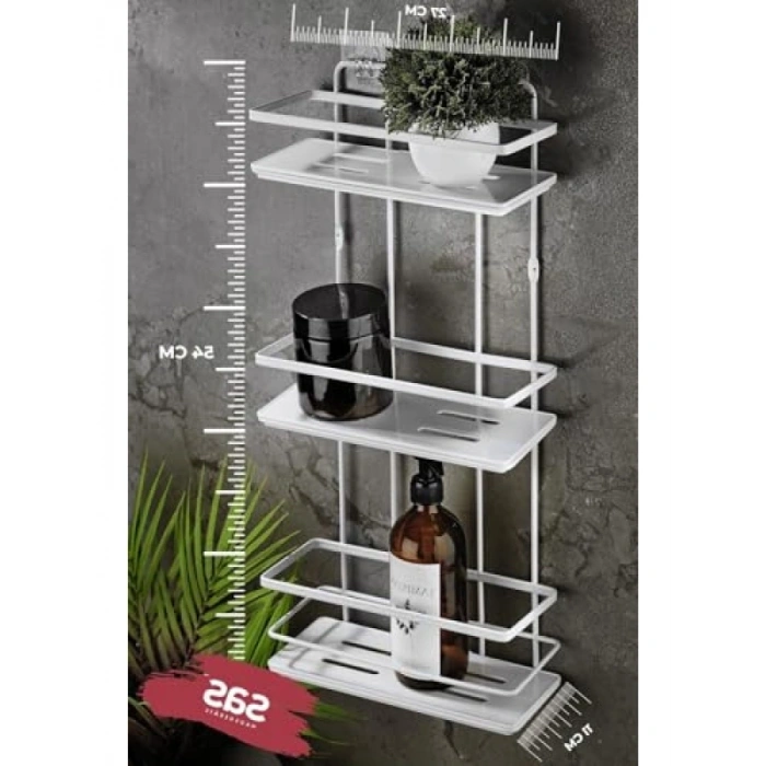 Yapışkanlı Paslanmaz Banyo Düzenleyici - Ayarlanabilir Raf