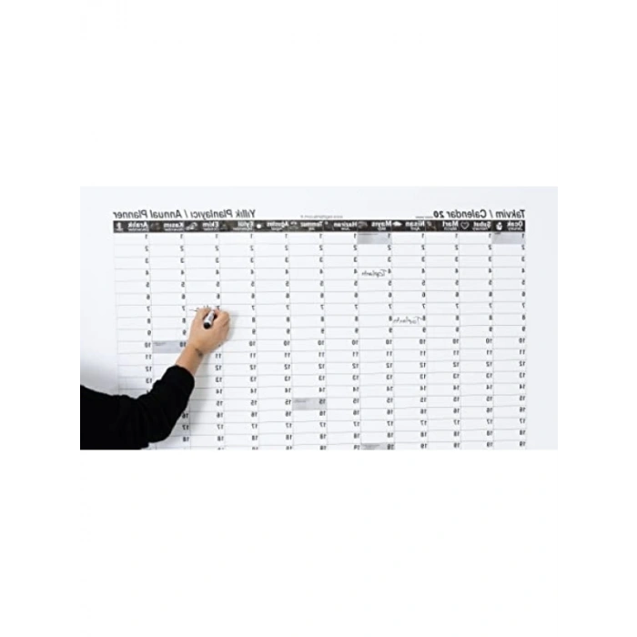 Yapışkansız Statik Akıllı Kağıt Yıllık Planlayıcı - 100x100 cm