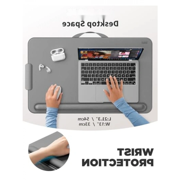 Yastıklı Laptop Dizüstü Masası, Dahili Çekmeceli, Telefon Tutucu
