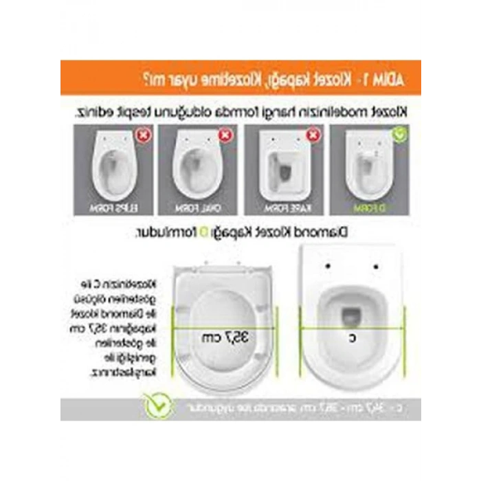 Yavaş Kapanır Termoplast Klozet Kapağı | Adaptörlü