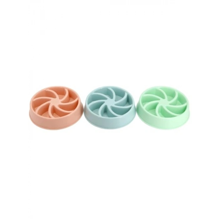 Yavaş Yeme Mama Kabı 18 cm - Mavi Renkli