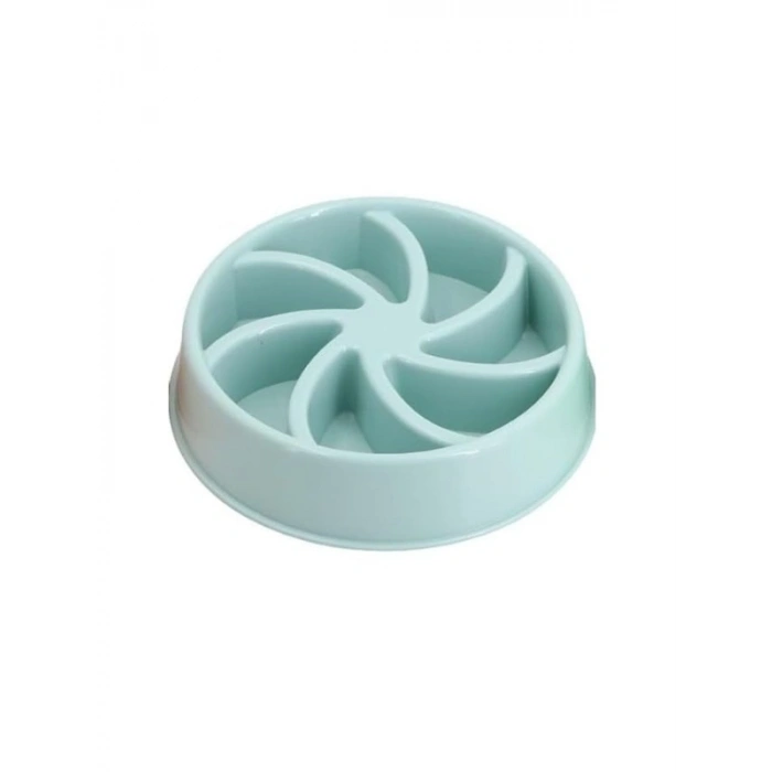 Yavaş Yeme Mama Kabı 18 cm - Mavi Renkli