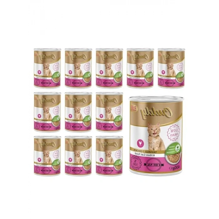 Yavru Kedi İçin Tavuklu Jöleli Konserve Mama - 400 Gr x 12 Adet