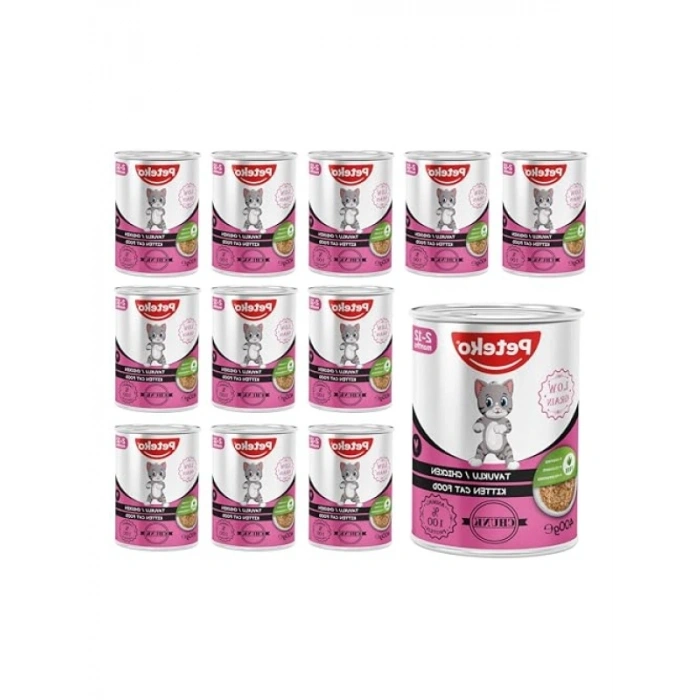 Yavru Kedi için Tavuklu ve Jöleli Yaş Mama 400 gr x 12 Adet