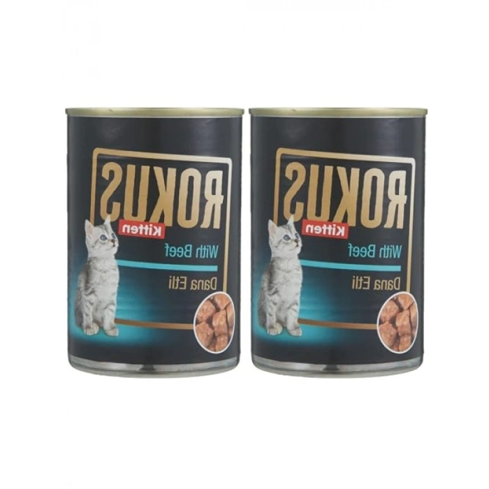 Yavru Kediler İçin Dana Etli Konserve Mama 410 Gr 2li Paket