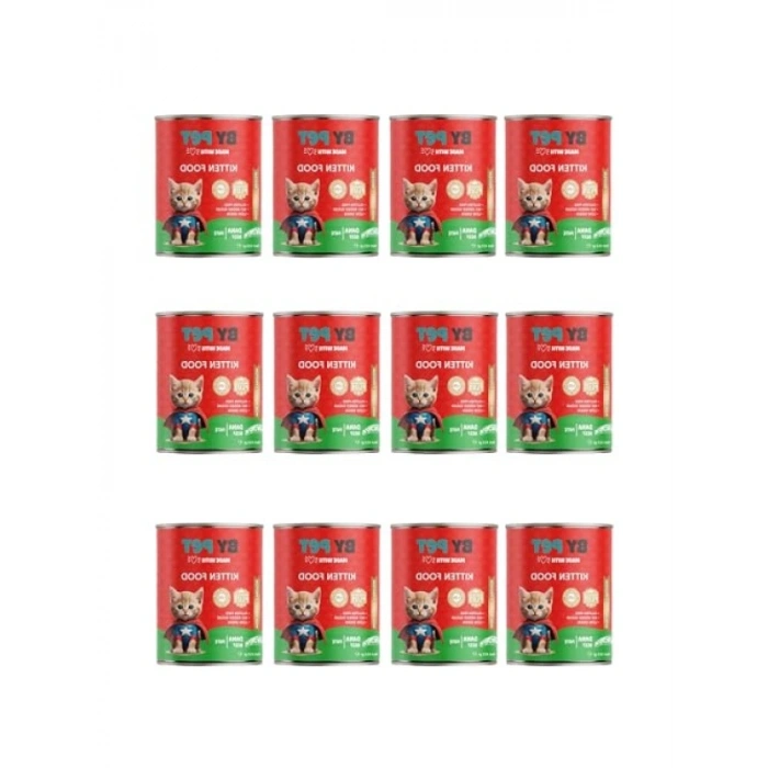 Yavru Kediler İçin Dana Etli Konserve Yaş Mama - 415 Gr x 12 Adet