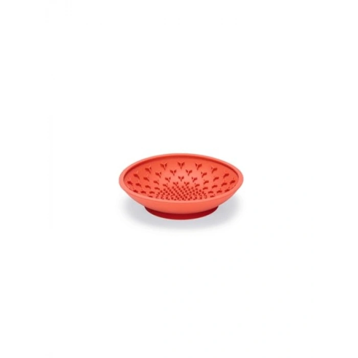 Yavru Köpek Mama Yeme Oyuncağı, Silikon, Kırmızı, 19 cm