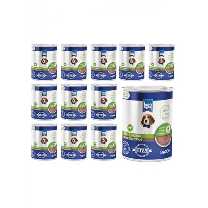 Yavru Köpekler İçin Kuzulu Pate (400 Gr x 12 Adet)