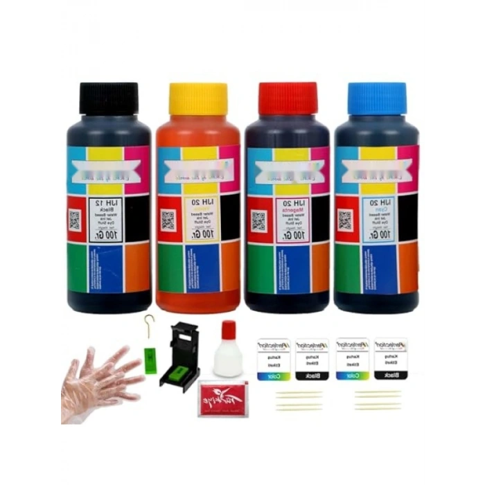 Yazıcı Kartuş Dolum Seti - 4x100 gr Solüsyonlu