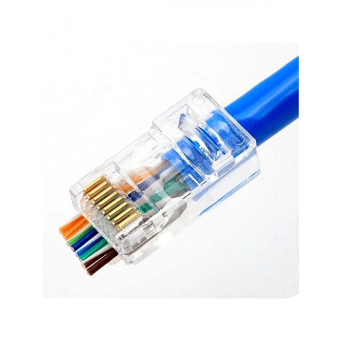 Yeni Nesil Delikli Cat6 RJ45 Konnektör UTP Jack (100 Adet)