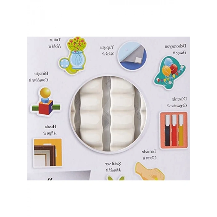Yeniden Kullanılabilir Beyaz Yapıştırıcı Hamur, 50 gr, 90 Parça, İz Bırakmaz