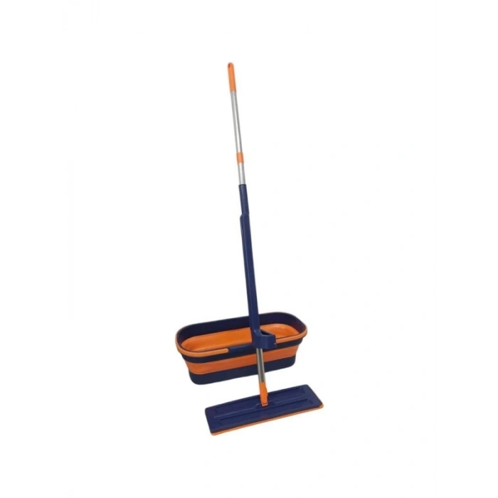 Yeniden Kullanılabilir Tekerlekli Mikrofiber Mop Seti - 1 Yedek Bez Dahil
