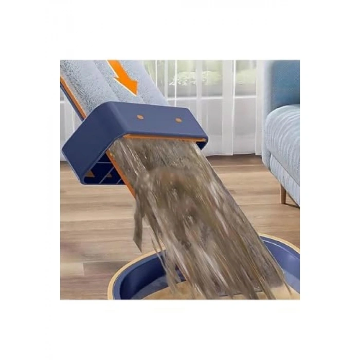 Yeniden Kullanılabilir Tekerlekli Mikrofiber Mop Seti - 1 Yedek Bez Dahil
