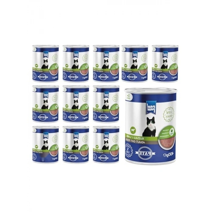 Yetişkin Kedi İçin Kuzulu Pate 400 Gr x 12