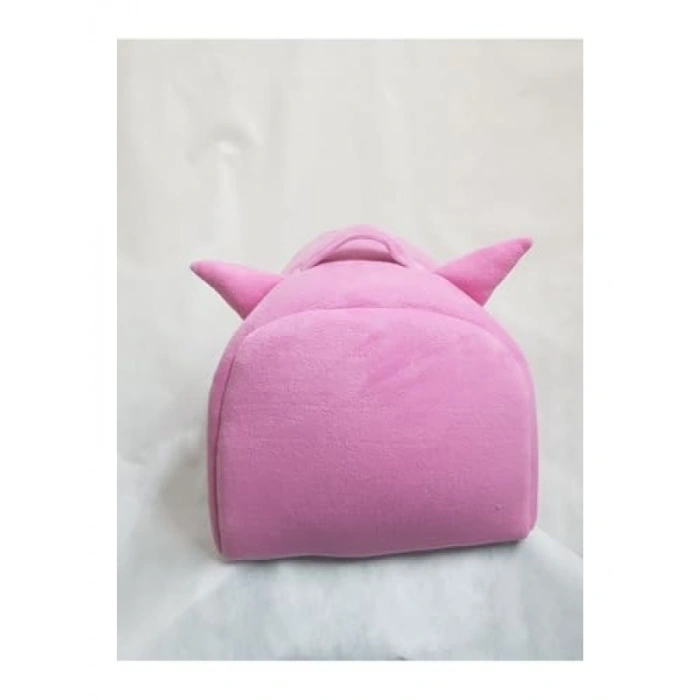 Yıkanabilir Kedi Köpek Yatağı, Kulaklı, Pembe, XL