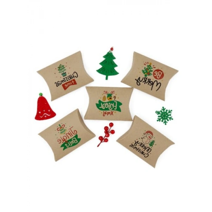 Yılbaşı Temalı 11x15 cm Hediye Kutusu Seti (5li)