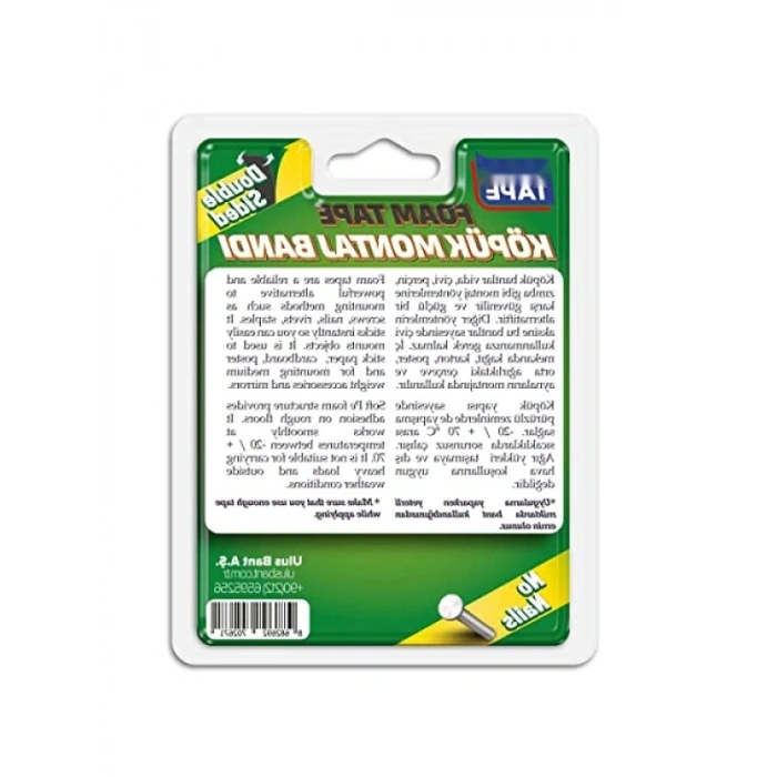 Yüksek Güçlü Solvent Akrilik Köpük Bant 10 kg, 19 mm x 2 Metre