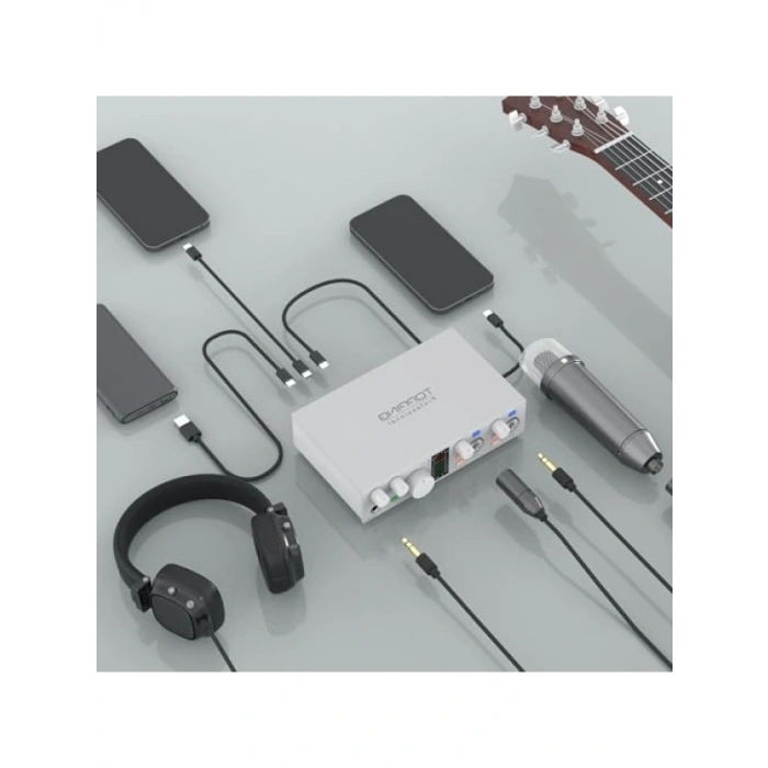 Yüksek Kalite USB-C Ses Kartı (2-Giriş/2-Çıkış, 24Bit/192kHz)