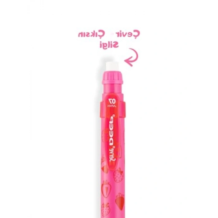 Yüksek Kaliteli 0,7 mm Mekanik Kalem, Fosforlu Pembe Renkli
