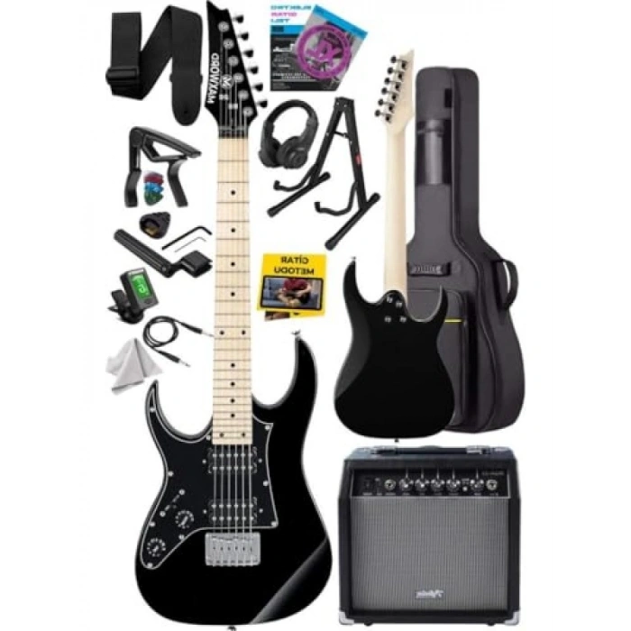 Yüksek Kaliteli 35W Amfili Elektro Gitar Seti